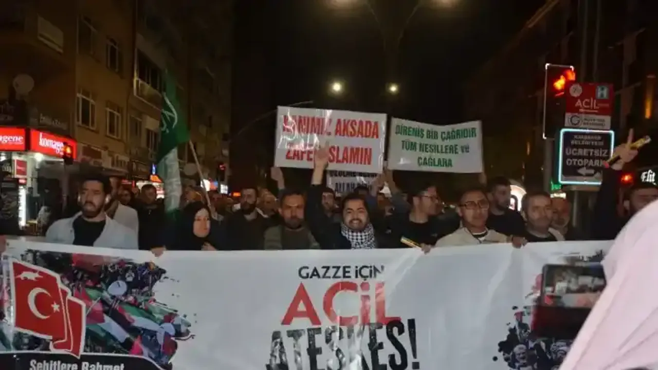 Kırşehir'de Filistin'e destek gösterisi