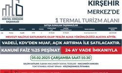 Kırşehir’deki termal turizm alanı açık artırmayla satışa çıkıyor