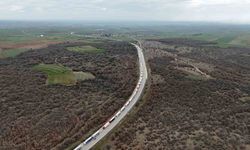 Edirne’de tır sürücüleri dondurucu soğukta kilometrelerce uzunluktaki sıralarda bekliyor