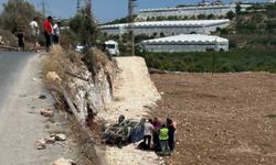 Pat pat motoru tarlaya yuvarlandı, sürücüsü yaralandı