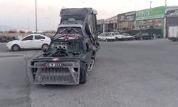 8 Tekerli “Tank” Aracıyla Trafiğe Çıkan Sürücü Yakalandı