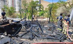 Yangında 33 kanatlı hayvan telef oldu