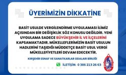 Kırşehir’de Basit Usul Vergi uygulamasında değişiklik yok