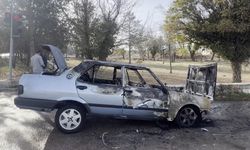 Kırşehir’de otomobil alev aldı