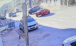 İki Araç Çarpıştı, Araç Yan Yattı!