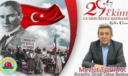 Kırşehir Ziraat Odası Başkanı Toprak’tan Kutlama
