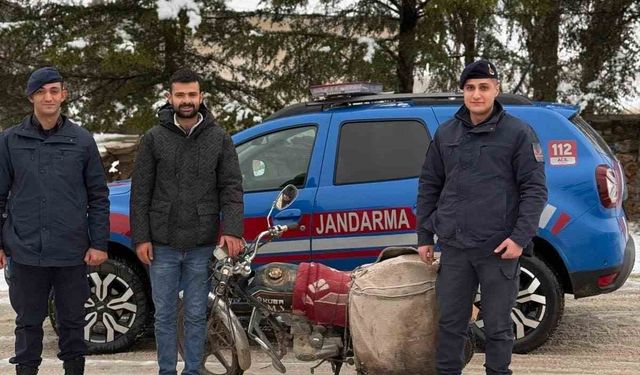 Kırşehir’de çalınan motosikleti jandarma buldu