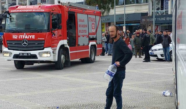 Mahalle yolunun yapılmadığı gerekçesiyle meydanda kendini yakmak istedi