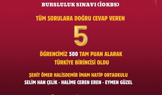 Kırşehir’den Türkiye zirvesinde 5 öğrenci
