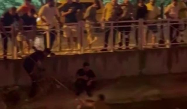 Kanala atlayan genç, vatandaşlar sayesinde hayata tutundu