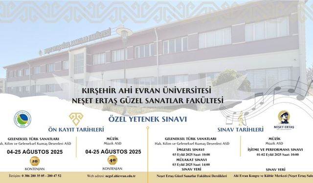 Sanatçı adayları Kırşehir’de yeteneklerini konuşturacak