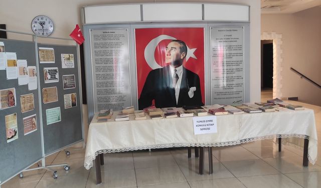 Yunus Emre anısına resim ve kitap sergisi açıldı