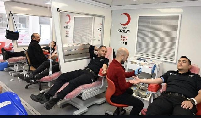 Emniyet mensuplarından örnek destek!