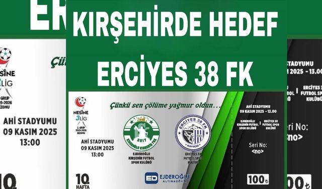 Kırşehirspor, Erciyes 38 FK karşısında evinde 3 puan peşinde