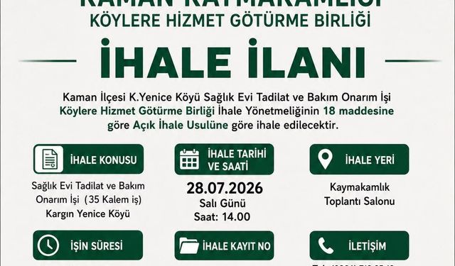 Kaman’da Köy Konakları Yenileniyor