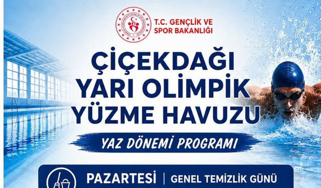 Çiçekdağı'nda havuz sezonu açıldı