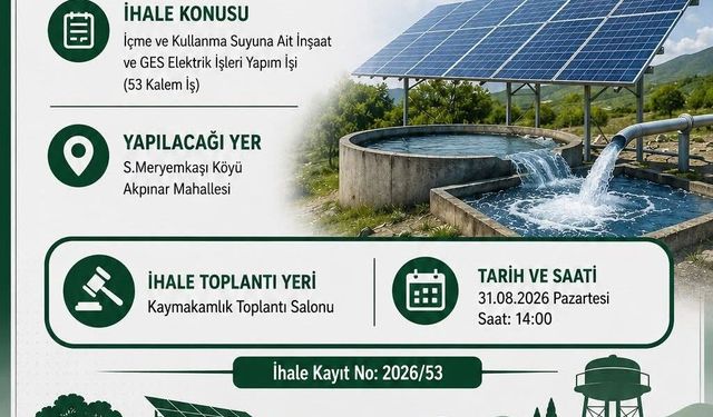 Kaymakamlık Su İhalesini Duyurdu