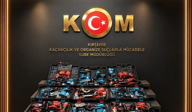 Kırşehir’de durdurulan araçtan 88 parça kaçak matkap ve testere seti çıktı