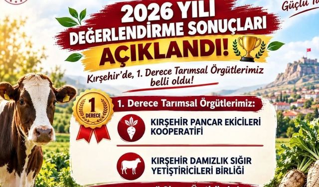 Kırşehir’de 1. Derece Tarımsal Örgüt statüsü kazanan kuruluşlar belli oldu
