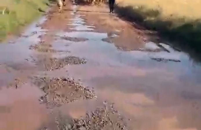 Kırşehir’de Bir sulama ihmali, yolu çamur deryasına çevirdi!