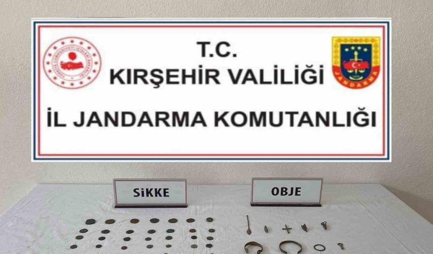 Kırşehir’de tarihi eser operasyonu: 69 sikke ve 13 obje ele geçirildi