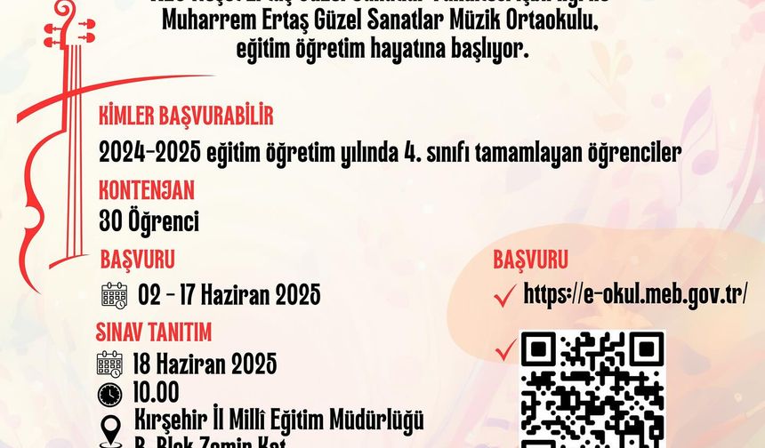 Yeni güzel sanatlar ortaokulu öğrenci alımına hazırlanıyor