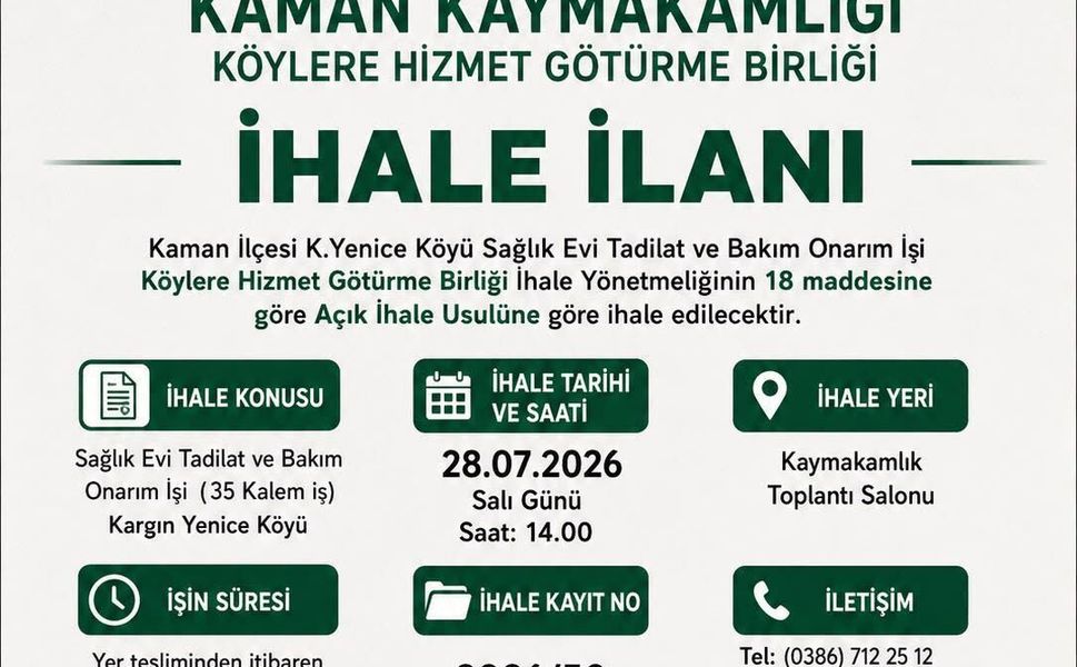Kaman’da Köy Konakları Yenileniyor