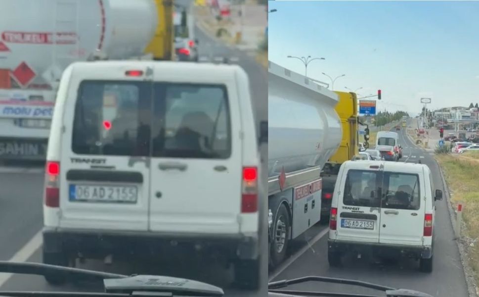 Kırşehir’de itfaiye aracına yol vermeyen sürücü trafiği kilitledi