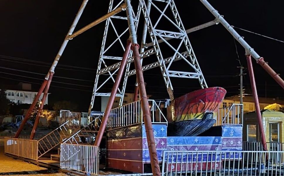 Kırşehir’de lunaparkta korkutan kaza!