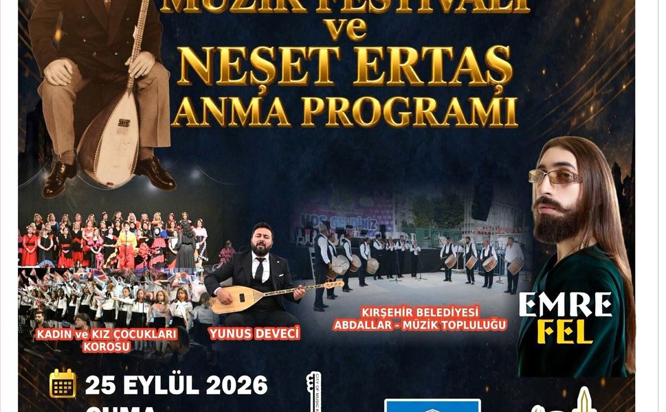 Kırşehir’de dev müzik gecesi: Neşet Ertaş için ünlü isimler sahneye çıkacak
