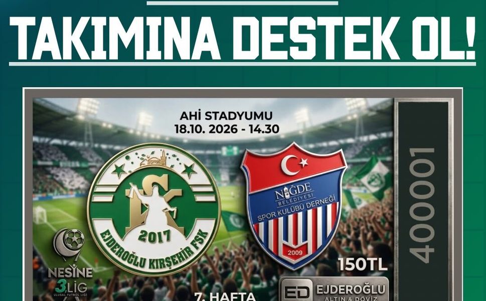 Kırşehir FSK Maç Biletleri Ahi Stadyumu’nda Satışta