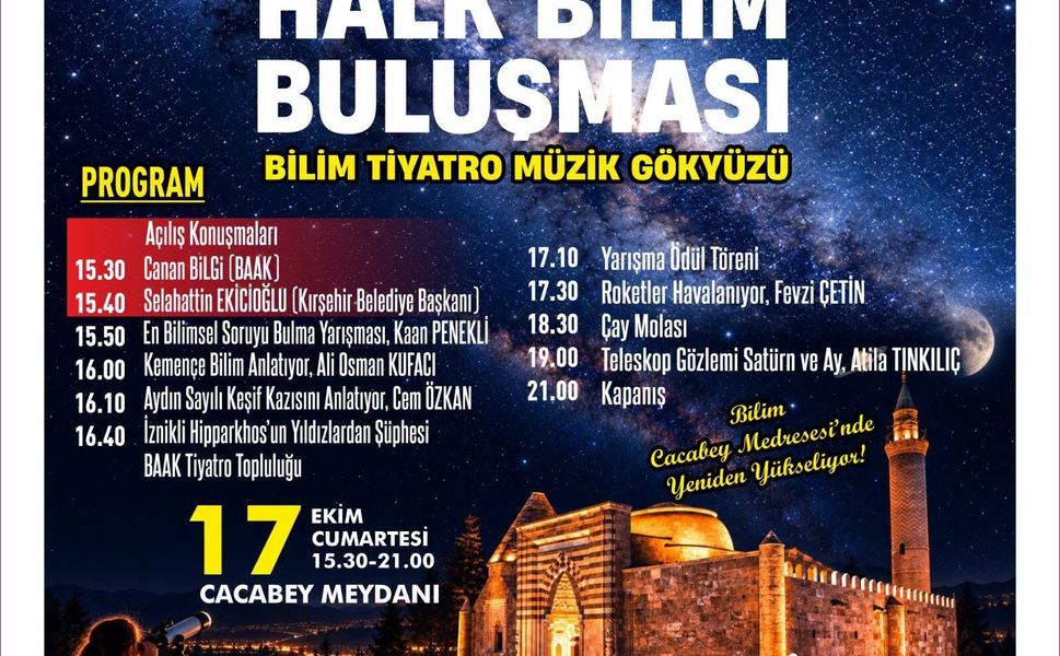 Kırşehir’de Teleskopla Gökyüzü Gözlemi Yapılacak