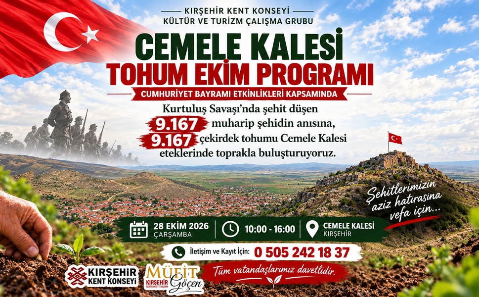 Kırşehir’de 9 Bin 167 Şehidin Anısına 9 Bin 167 Tohum Toprakla Buluşacak