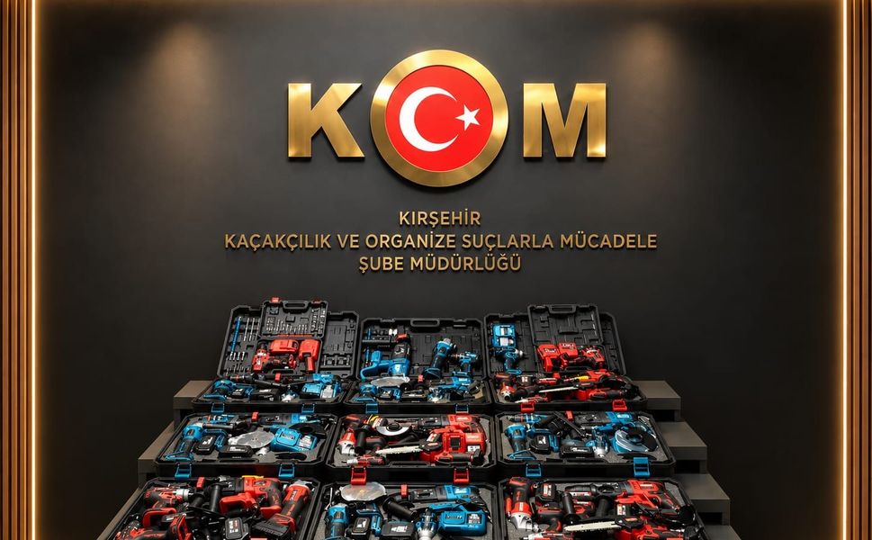 Kırşehir’de durdurulan araçtan 88 parça kaçak matkap ve testere seti çıktı