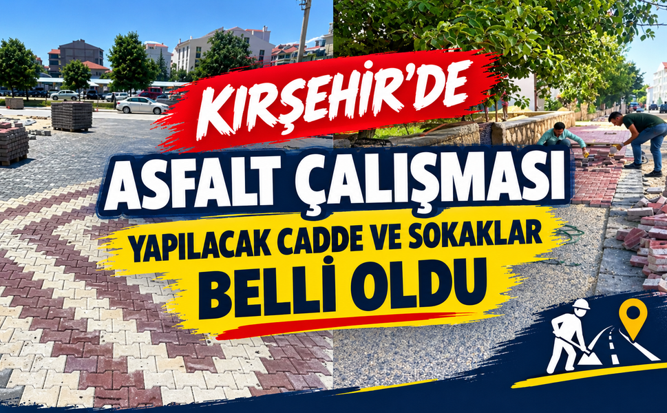 İşte Kırşehir’de Çalışma Yapılacak Cadde ve Sokaklar