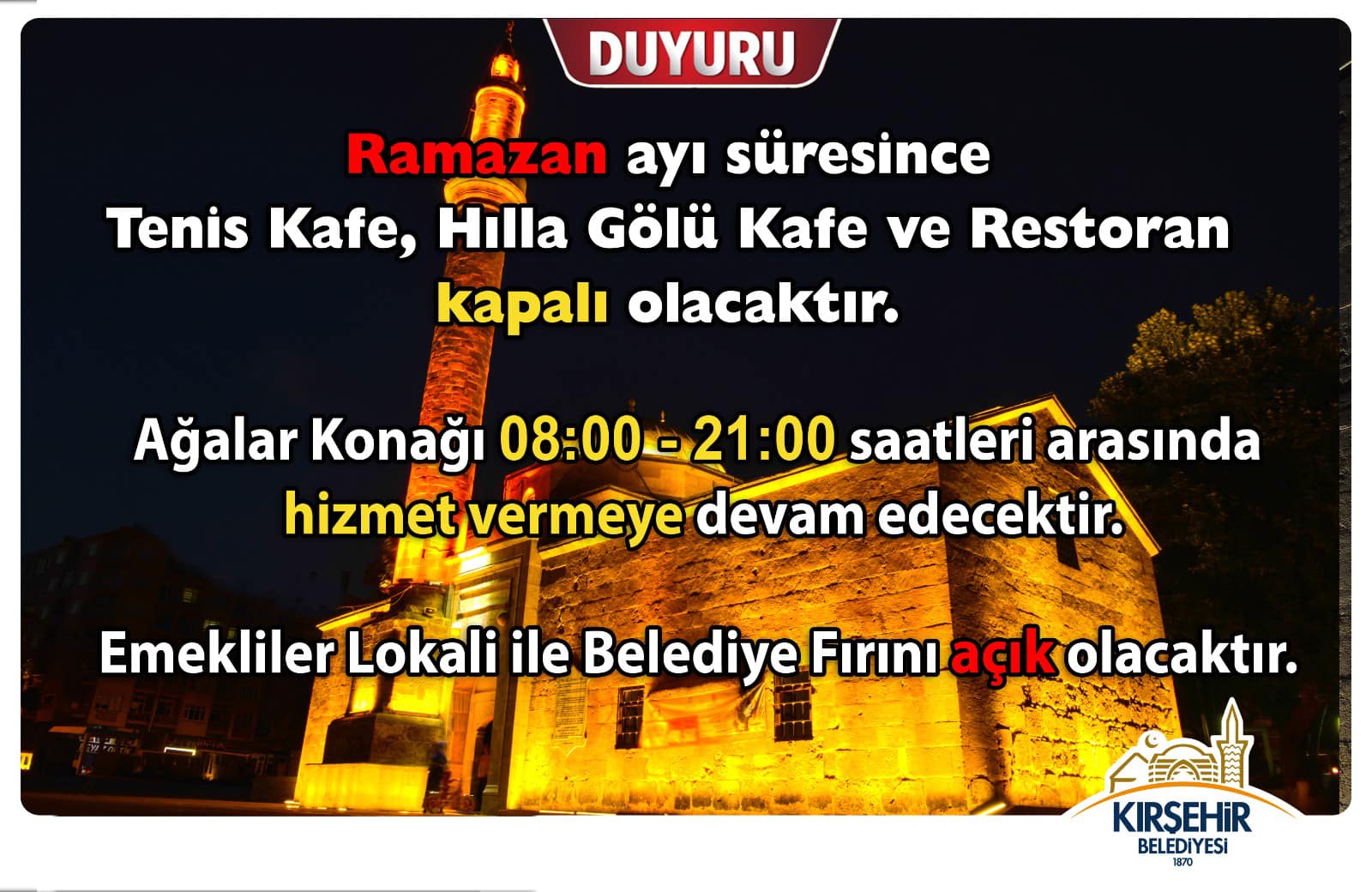 O Işletmeler Ramazan Ayı Boyunca Kapalı Olacak1