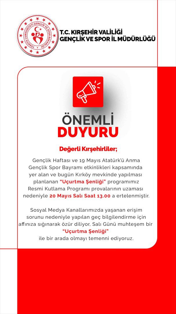 Kırşehir Gsb’den Açıklama Geldi