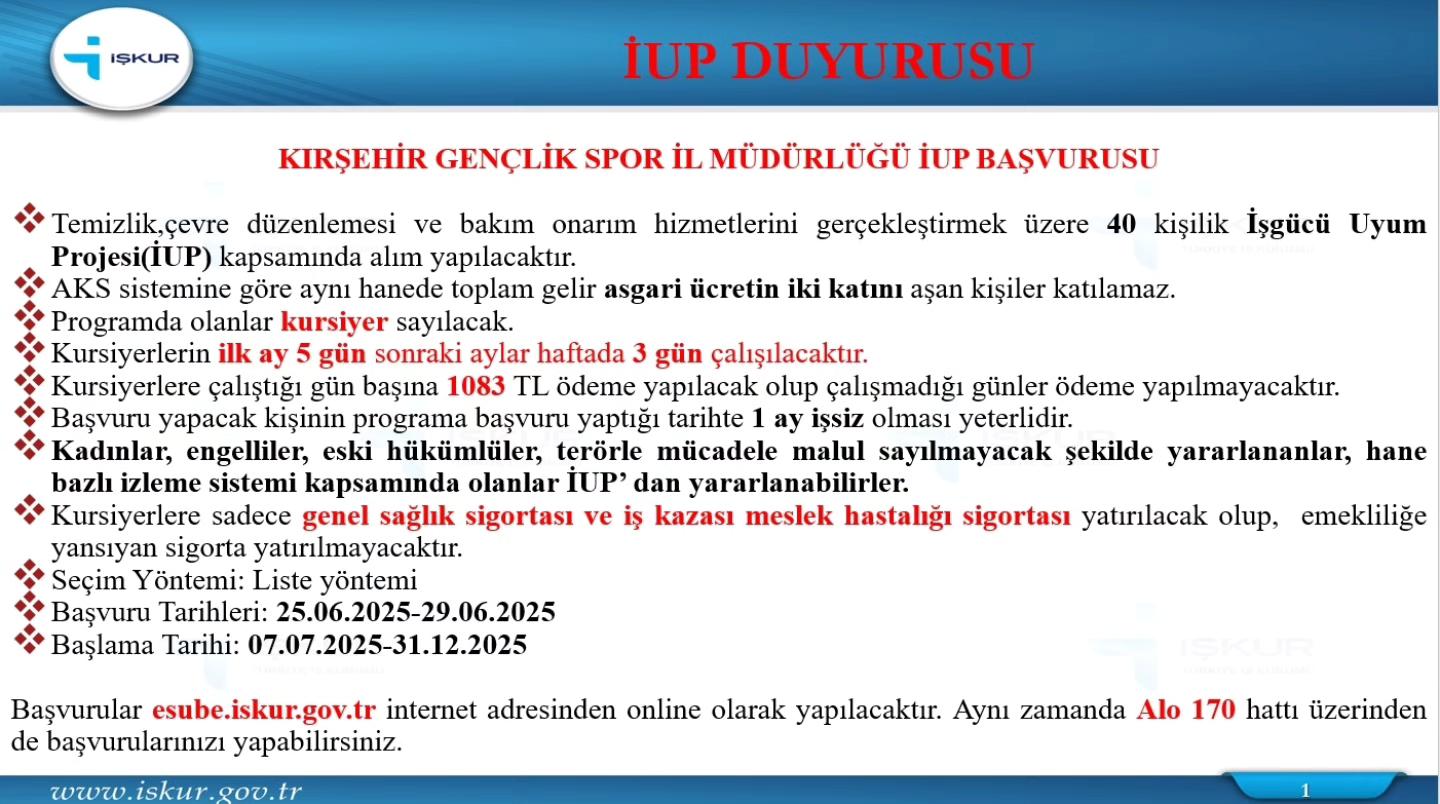 Kırşehir’de 40 Kişilik Işgücü Alımı Başladı (1)
