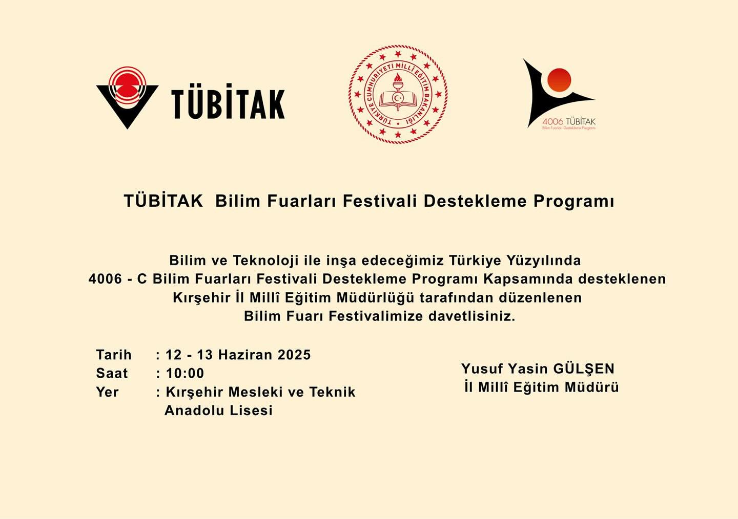 Kırşehir’de 4006 C Tübi̇tak Bilim Fuarı Heyecanı Başlıyor!1