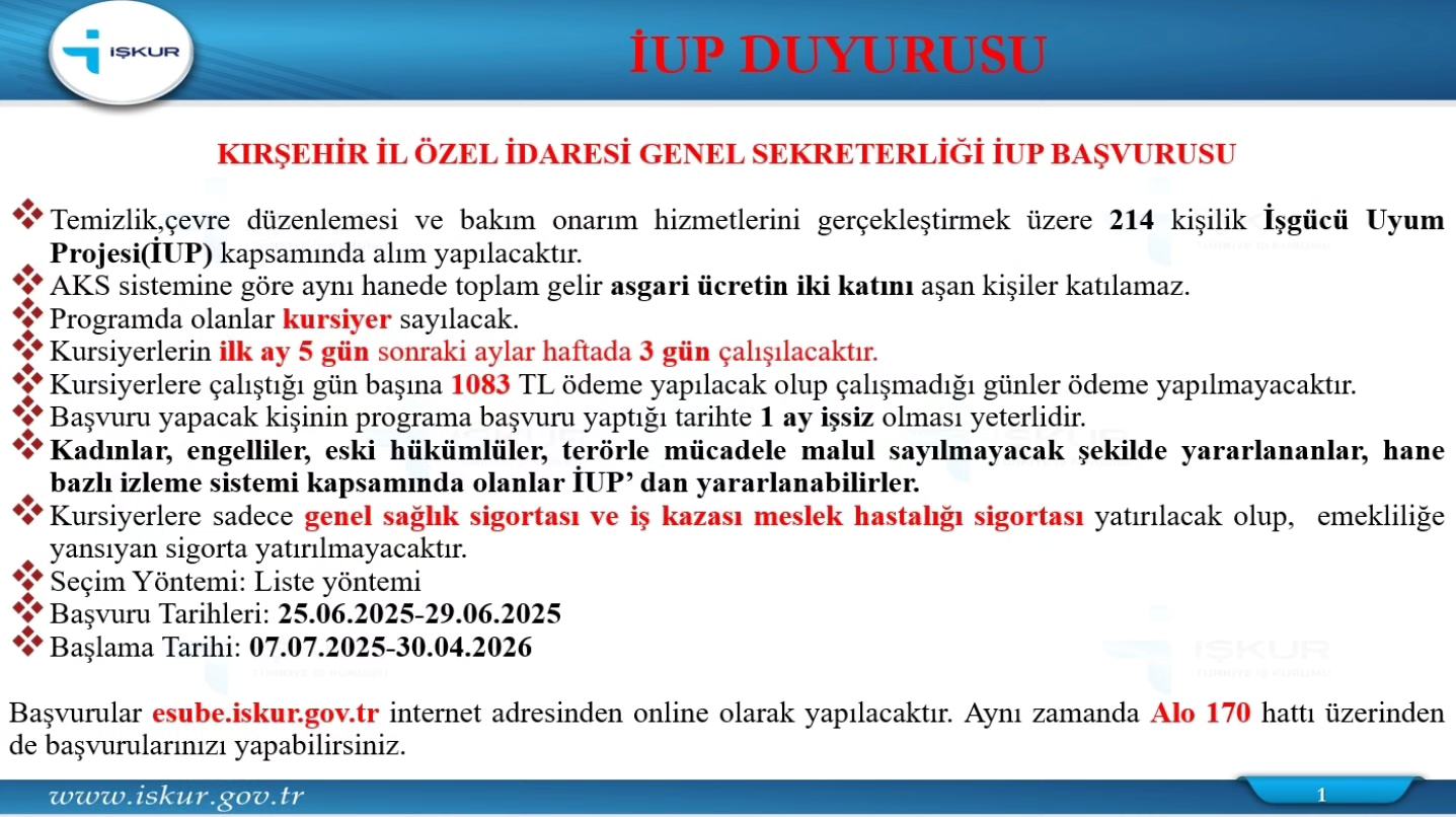 Kırşehir’de Iş Arayanlara Müjde!