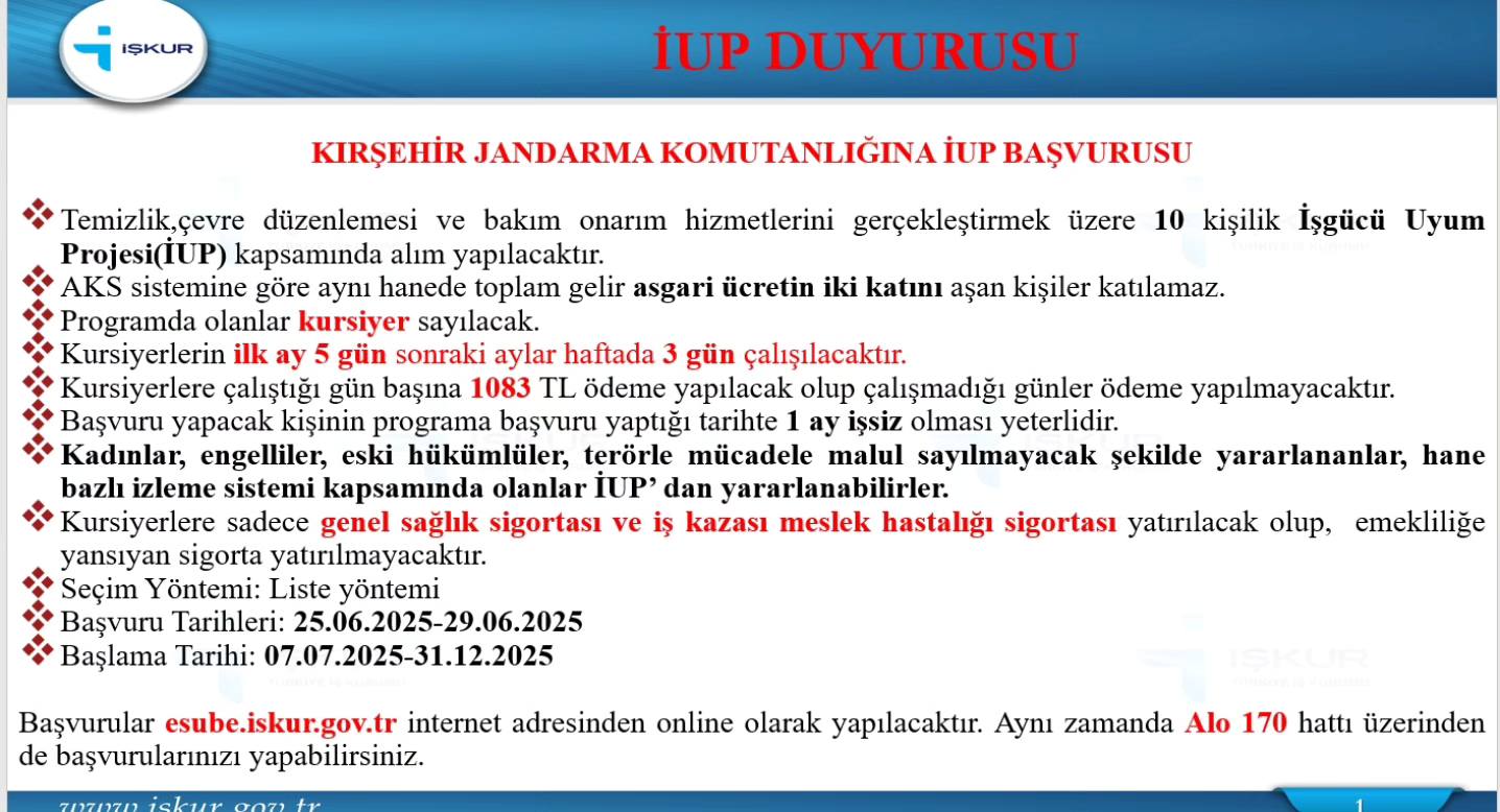 O Kuruma Alım Yapılacak