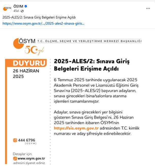 Sınav Giriş Belgeleri Erişime Açıldı (2)