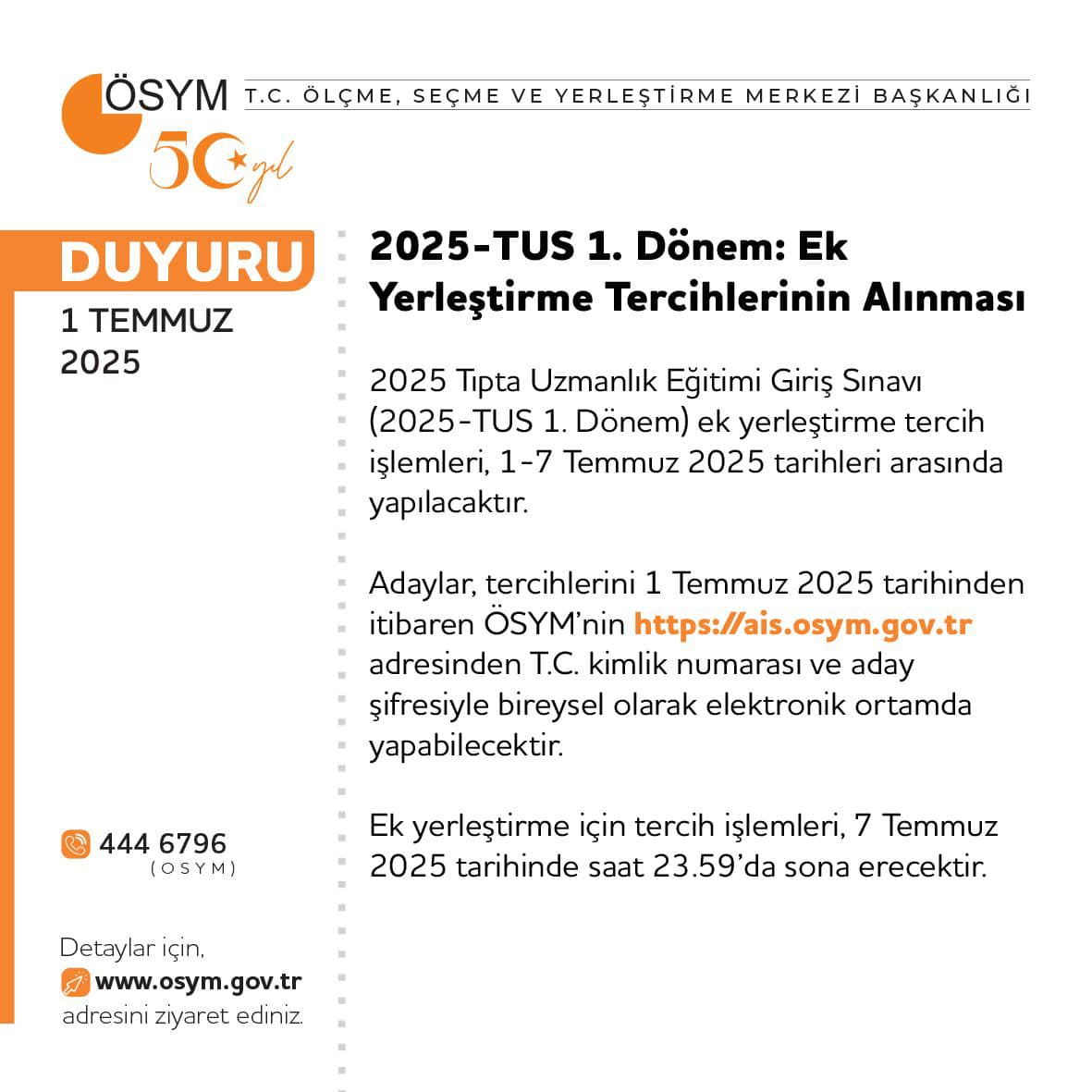 Kırşehir’de 3 Uzmanlık Kontenjanı Açıldı