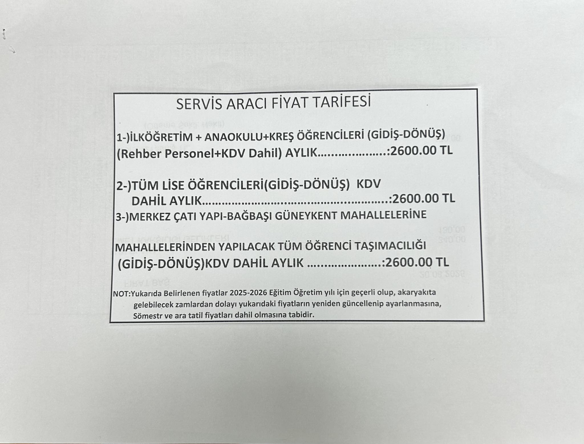 Okul Servis Ücretlerine Zam Geldi (2)