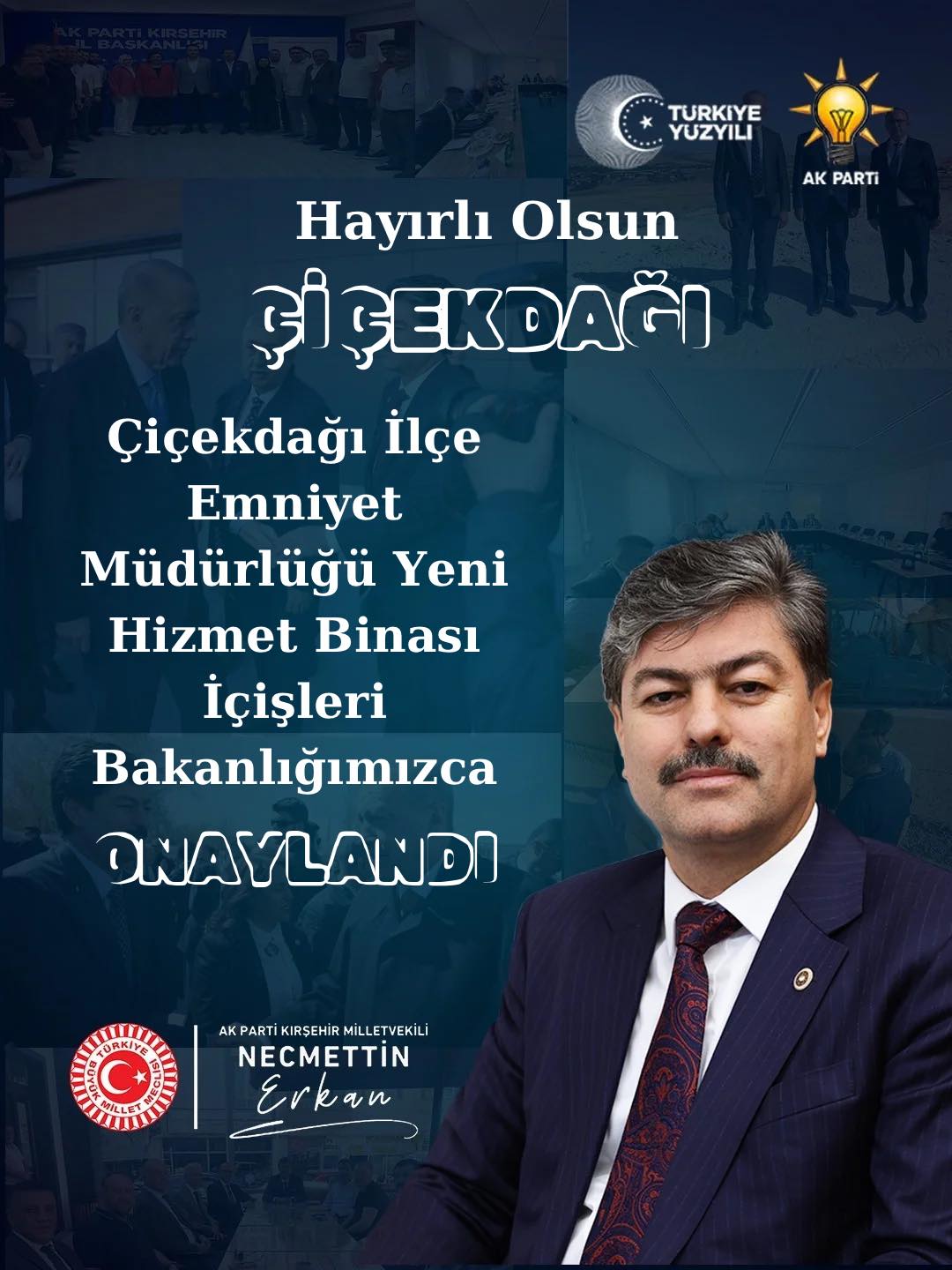Erkan’dan Çiçekdağı’na Yeni Emniyet Binası Müjdesi
