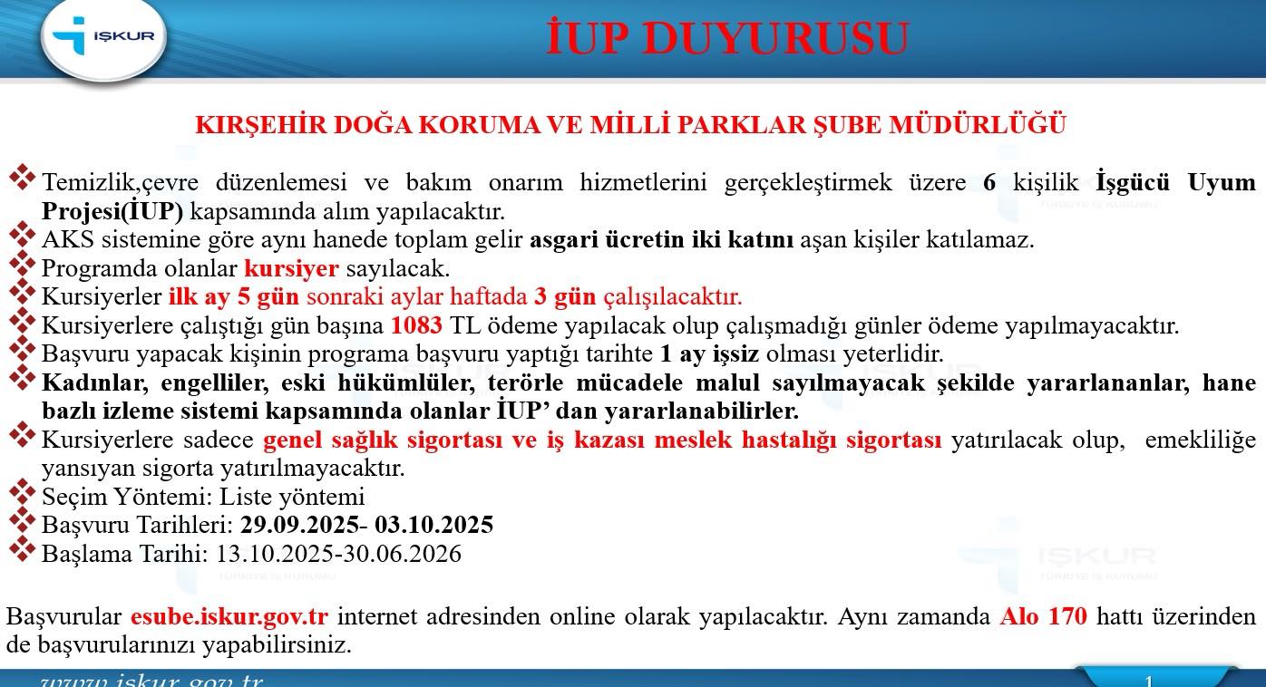 Kırşehir’de İşgücü Uyum Projesiyle 6 Kişilik Yeni İş İmkanı
