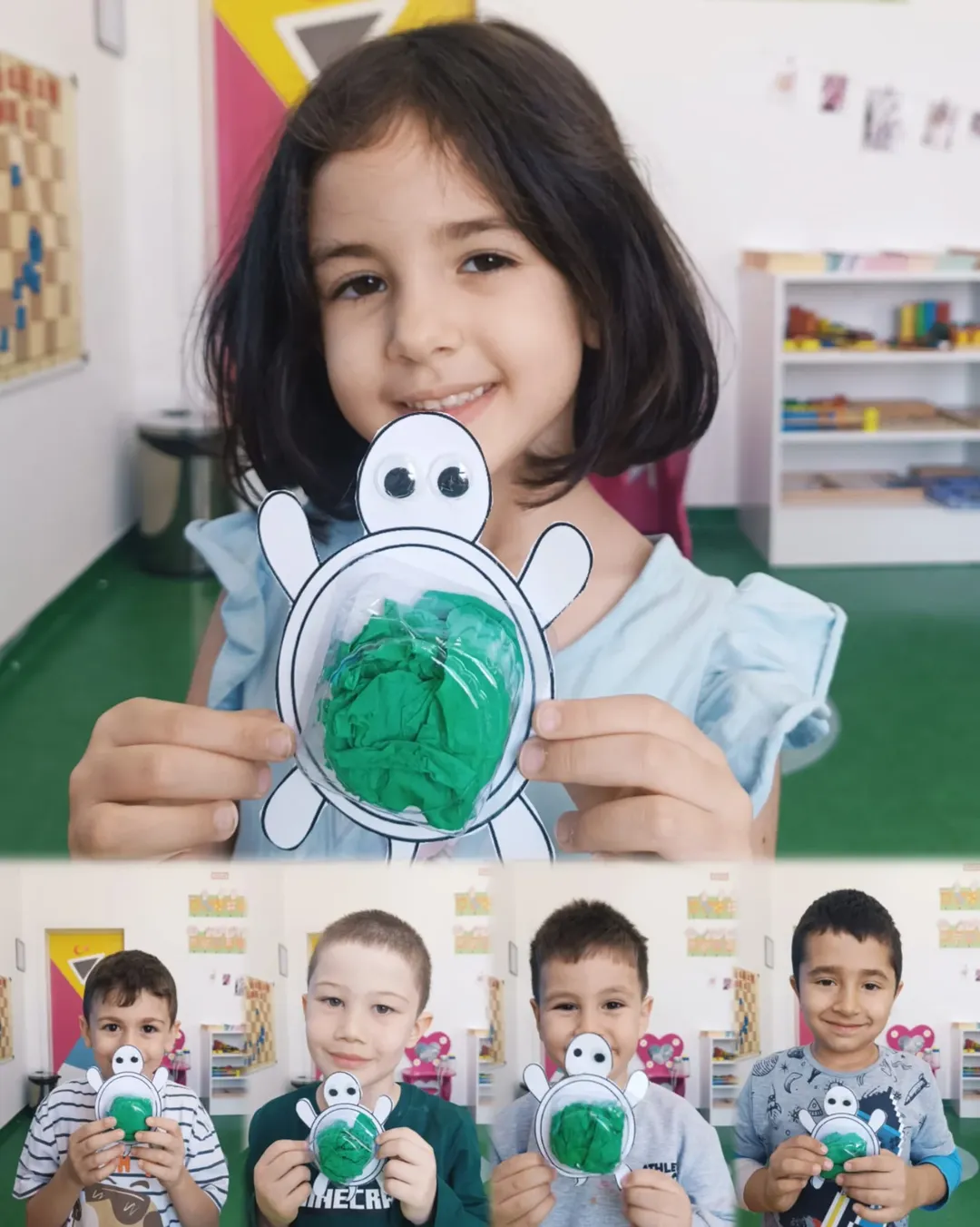🦅 Yavru Kartallar Sınıfı 🦅Bugün Geri Dönüşüm Etkinliğinde Eti Puf Kabından Kaplumbağa Yaptık! (2)