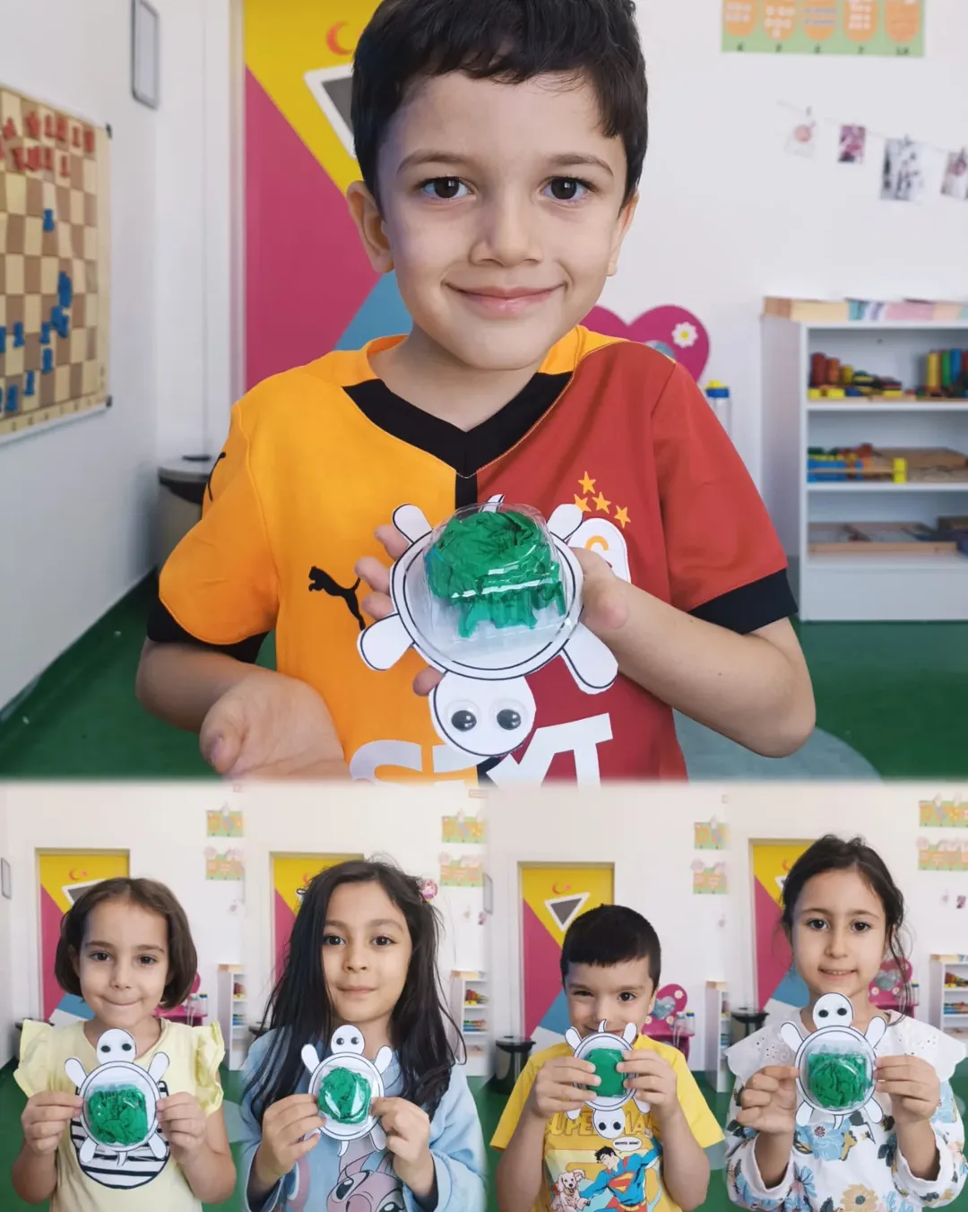 🦅 Yavru Kartallar Sınıfı 🦅Bugün Geri Dönüşüm Etkinliğinde Eti Puf Kabından Kaplumbağa Yaptık! (3)