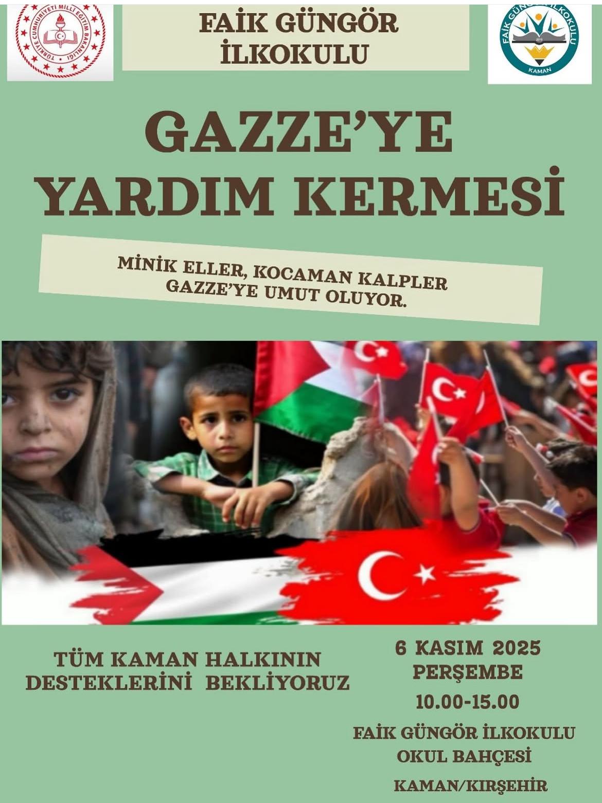 Kaman’da Minik Eller Gazze Için Umut Oluyor