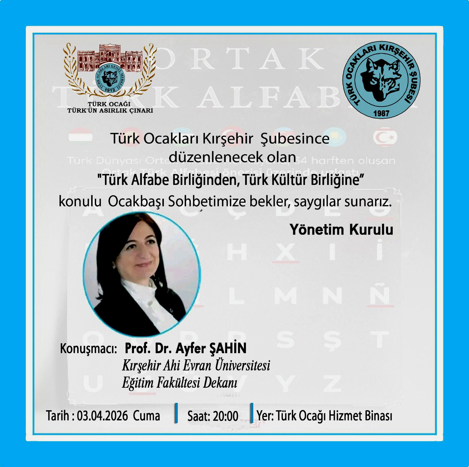 Kırşehir’de Türk Kültürü Üzerine Önemli Bir Sohbet Gerçekleştirilecek (2)